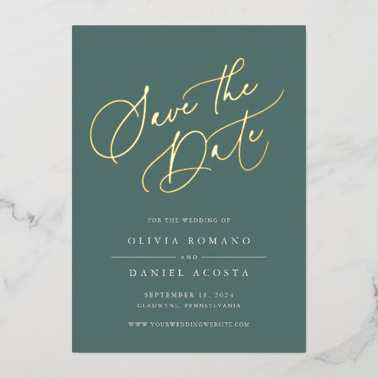 Ethereal Script Foil Enregistrer la carte Date (Recto)