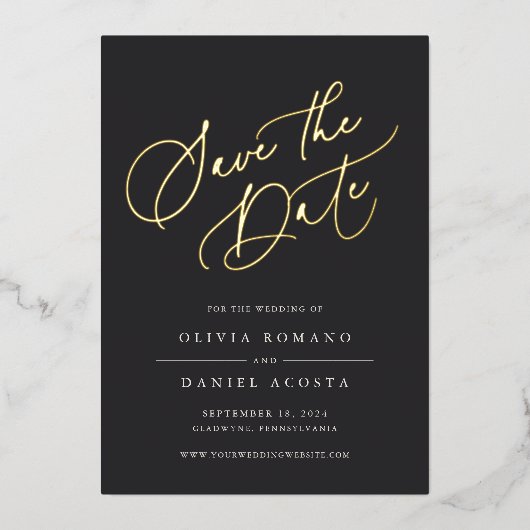 Ethereal Script Foil Enregistrer la carte Date (Recto)