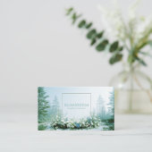 Ethereal Snowy Winter Forest Pine Tree Landscape Visitekaartje (Staand voorkant)