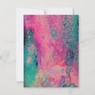 “Ethereal Vellum” – Roze Teal Blauwe Abstracte    Briefkaart