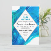 Ethereal Wave Baby Shows Invitations Garçon Blue (Debout devant)