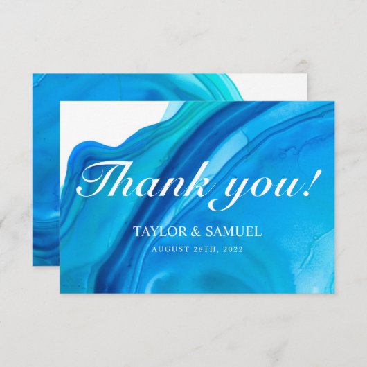 Ethereal Wave Mariage Merci Cartes (Devant / Derrière)