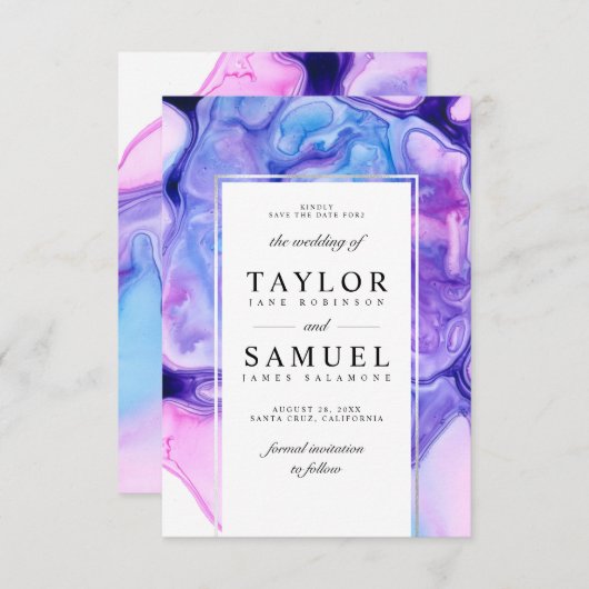 Ethereal Wave Save the Date Invitation Small V03 (Devant / Derrière)