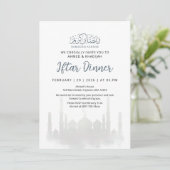Ethereal White Mosque Ramadan Iftar Invitation (Debout devant)