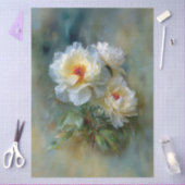 Ethereal White Peonies in Bloom Tissuepapier (Craft)