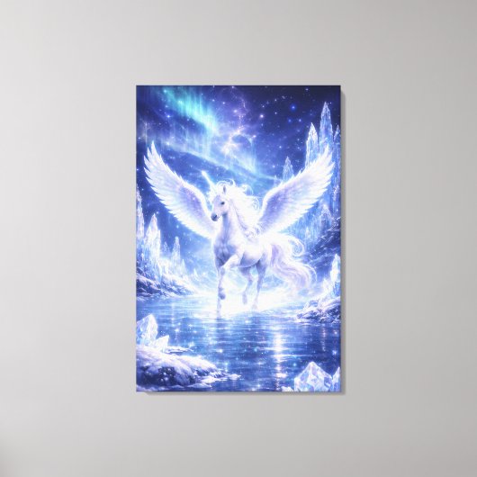 Ethereal Winged Unicorn of Light  | ManJiangHong F Canvas Afdruk (Voorkant)
