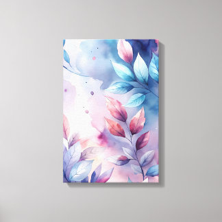 Ethereale Bladeren: Pastel Fluisterprint Canvas Afdruk
