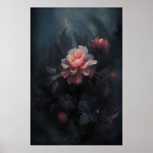 Ethereale Bloemen Donkere Botanische Kunst, Donker Poster