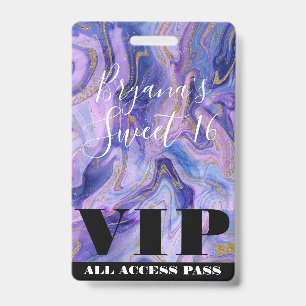 Ethereale Crème de Sucre Marmer Glam Sweet 16 VIP Badge