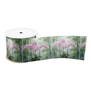 Ethereale Roze Orchideeën en Bamboe Lint