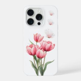 Ethereale Roze Tulpen en Vlinders Bloemstuk iPhone 15 Pro Hoesje