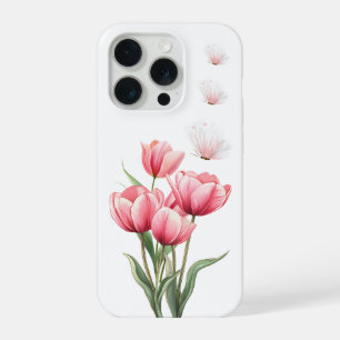 Ethereale Roze Tulpen en Vlinders Bloemstuk iPhone 15 Pro Hoesje