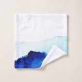 Ethereale waterverf indigoblauw bad handdoek (Wasdoekje)