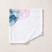 Éthérée Turquoise & rose encre moderne Glamor (Gant de toilette)