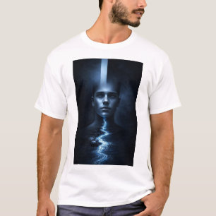 Ethereel Blauw Licht Surreal Portret T-shirt