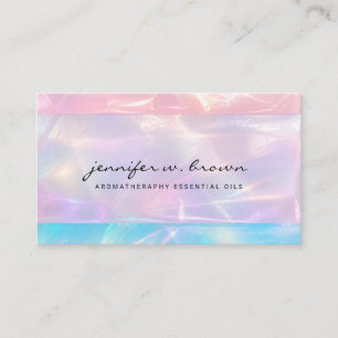 Ethereel Iriserend Zachte Pastel Roze Aqua Blauw Visitekaartje
