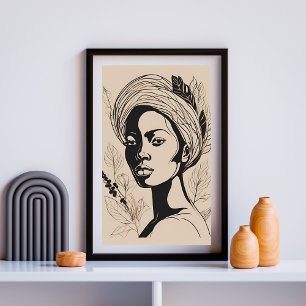 Etherele Afrikaanse minimalistische kunst Poster