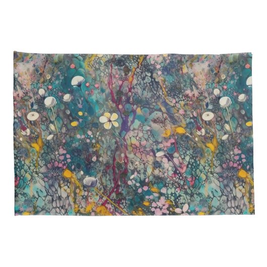 Etherele Droombloemen Abstracte Kunstontwerpen Kussensloop (Achterkant-Rechts)