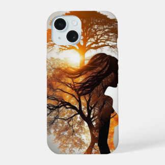 Etherele Elegantie: door AI-ontworpen mooie vrouw iPhone 15 Hoesje