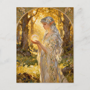 Etherele Elfenmaagd Art Nouveau Stijl Briefkaart
