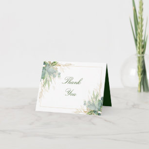 Etherele Eucalyptus Loofgroen Huwelijk Bedankkaart