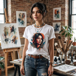 Etherele Vlinder Boheemse Geest Portretkunst Tri-Blend Shirt
