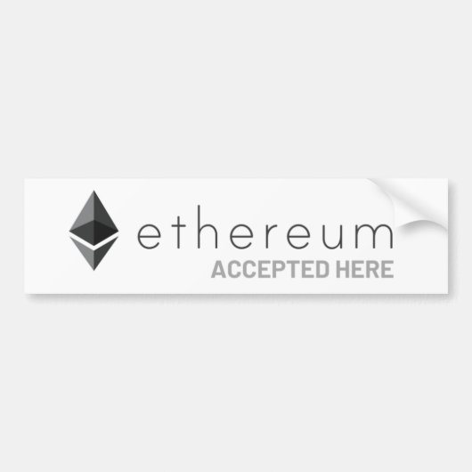 Ethereum accepté ici Sticker Decal (Devant)