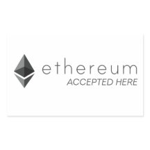 Ethereum Accepté Ici Stickers Rectangle
