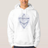 Ethereum Binary Grunge original blue Hoodie (Voorkant)