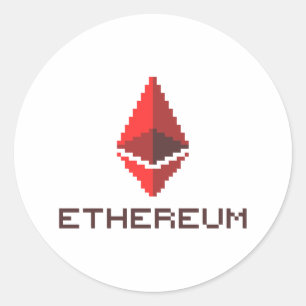 Ethereum ETH 8-bits rood Logo Sticker