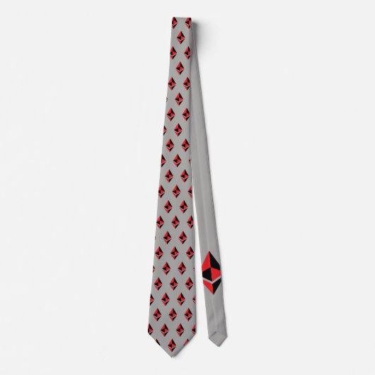 Ethereum ETH Black & Red Logo | Necktie Stropdas (Voorkant)