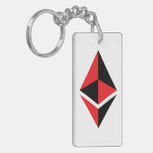 Ethereum ETH Black & Red Logo | Sleutelhanger (Voorkant Links)