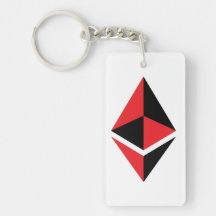 Ethereum ETH Black & Red Logo | Sleutelhanger