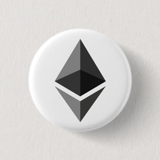 Ethereum (ETH) Cryptocurrency Blockchain Ronde Button 3,2 Cm (Voorkant)
