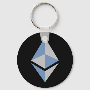 Ethereum ETH Gray & Blue Logo   Basis-Sleutelhange Sleutelhanger