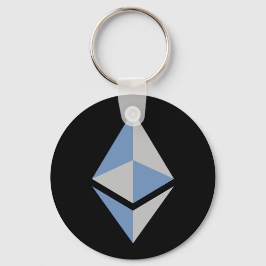 Ethereum ETH Gray & Blue Logo | Basis-Sleutelhange Sleutelhanger (Voorkant)