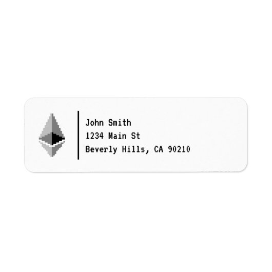 Ethereum ETH Logo 8-Bit | Étiquette (Devant)