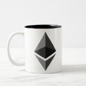 Ethereum ETH Logo Crypto Blockchain Tweekleurige Koffiemok (Links)