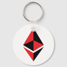 Ethereum ETH Zwart & Rood Logo | Basis Sleutelhang