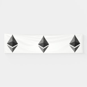 Ethereum Grijs Icoon 2.5x10 Vinyl Banner