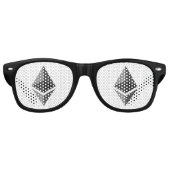 Ethereum Grijs Icoon Feest Retro Zonnebril (Voorkant)