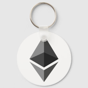 Ethereum Logo Sleutelhanger Eenvoudige grijze witt