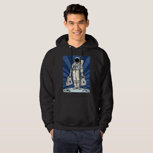 Ethereum naar de maan ETH Space Man Merch Hoodie (Voorkant volledig)