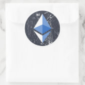 ethereum symbool grunge cryptocurrency geld ronde sticker (Tas)