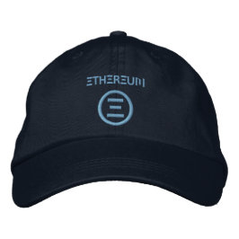Ethereum Symbool lichtblauw geborduurd honkbal pet