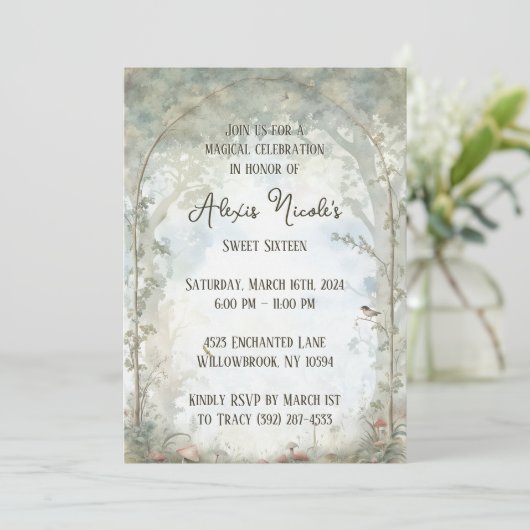 etherisch betoverd bos kaart (Staand voorkant)