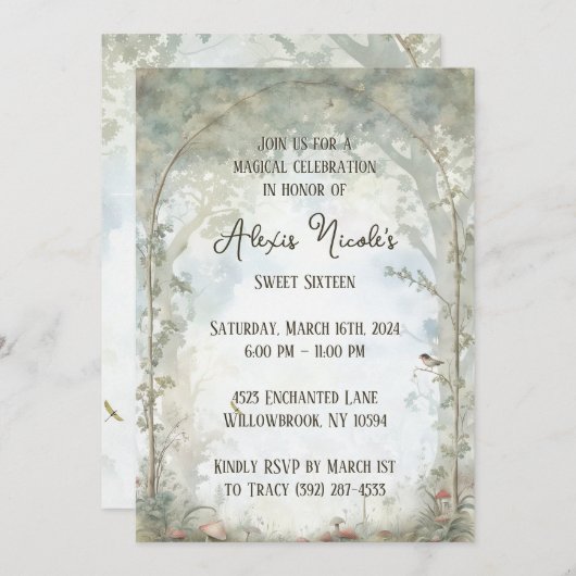 etherisch betoverd bos kaart (Voorkant / Achterkant)