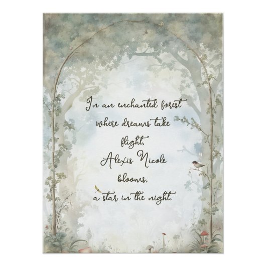 etherisch betoverd bos perfect poster (Voorkant)