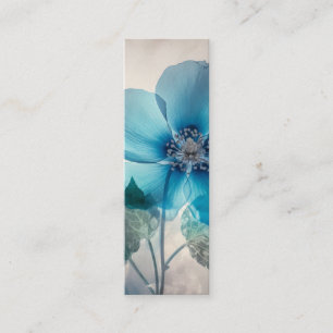 etherisch blauw bloesem Bladwijzer Mini Visitekaartje