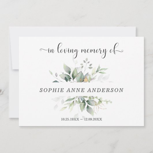 Etherisch Goud Bladeren Deel Een Herinnering Aanwe Aankondiging (Achterkant)